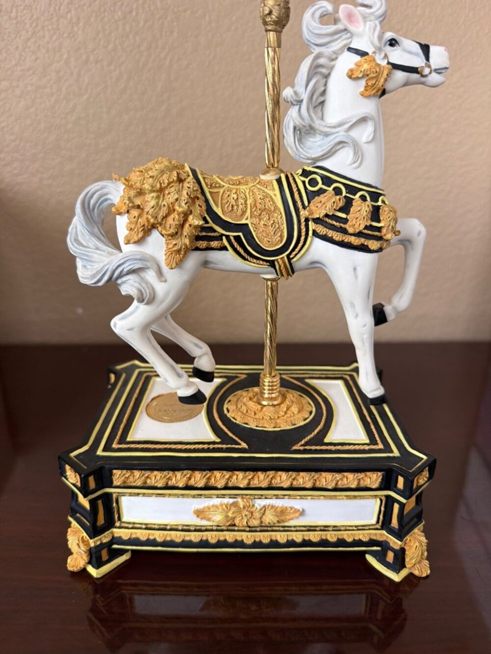 San Francisco Music Box Arabesque Carousel Horse Ltd Ed Wind Beneath Wings w/Box